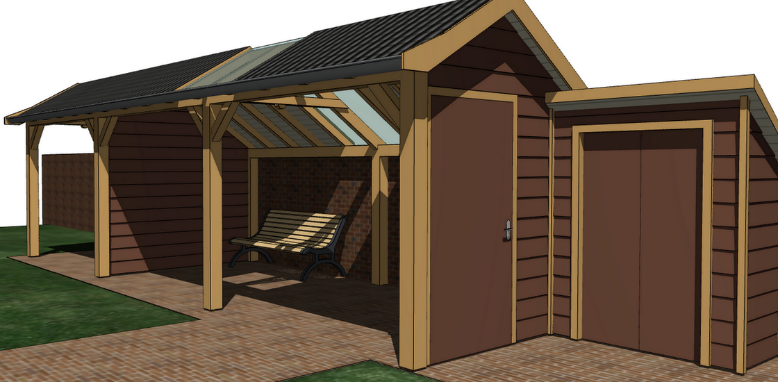 3D landelijke veranda